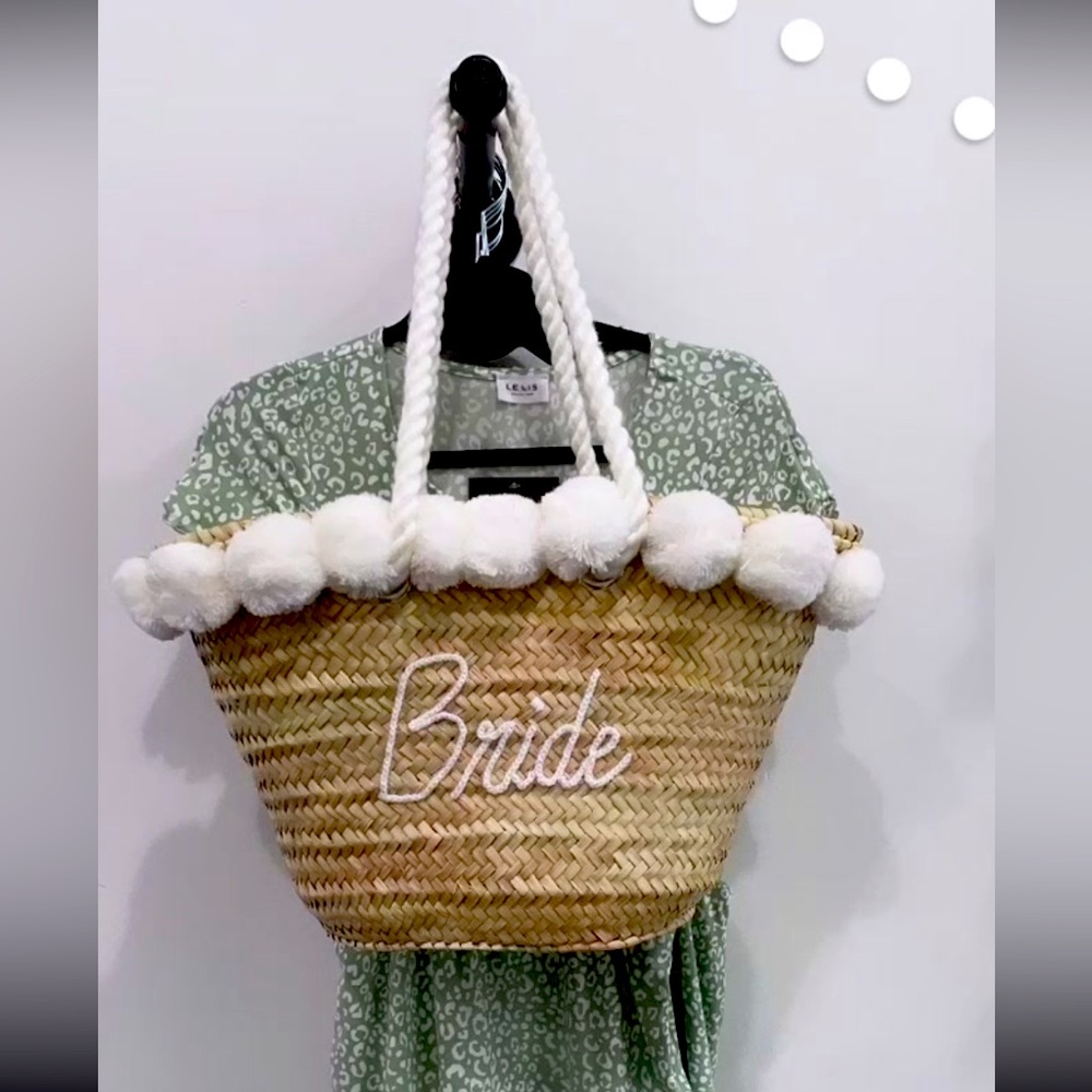 Bride Straw Beach Tote New